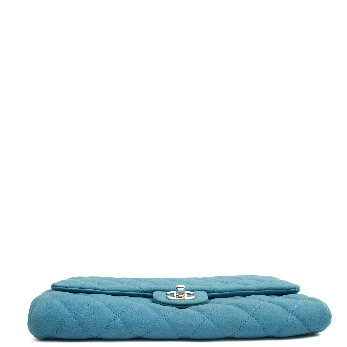 Chanel Shoulder Bag Classic Clutch in Blue, Nubuck — Top View