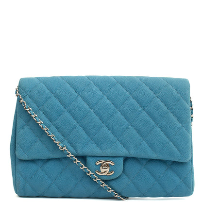 Chanel Shoulder Bag Classic Clutch in Blue, Nubuck — Alternate View 19