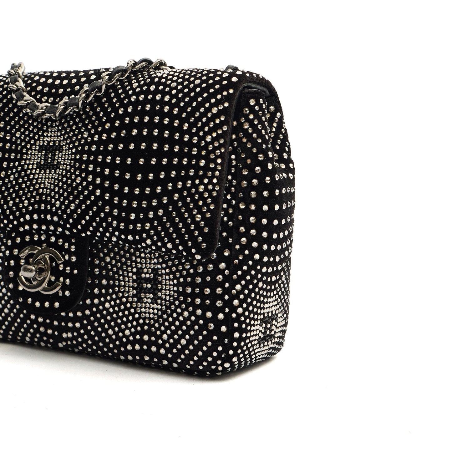 Chanel Shoulder Bag Flap Bag in Black, Velvet — Alternate View 14