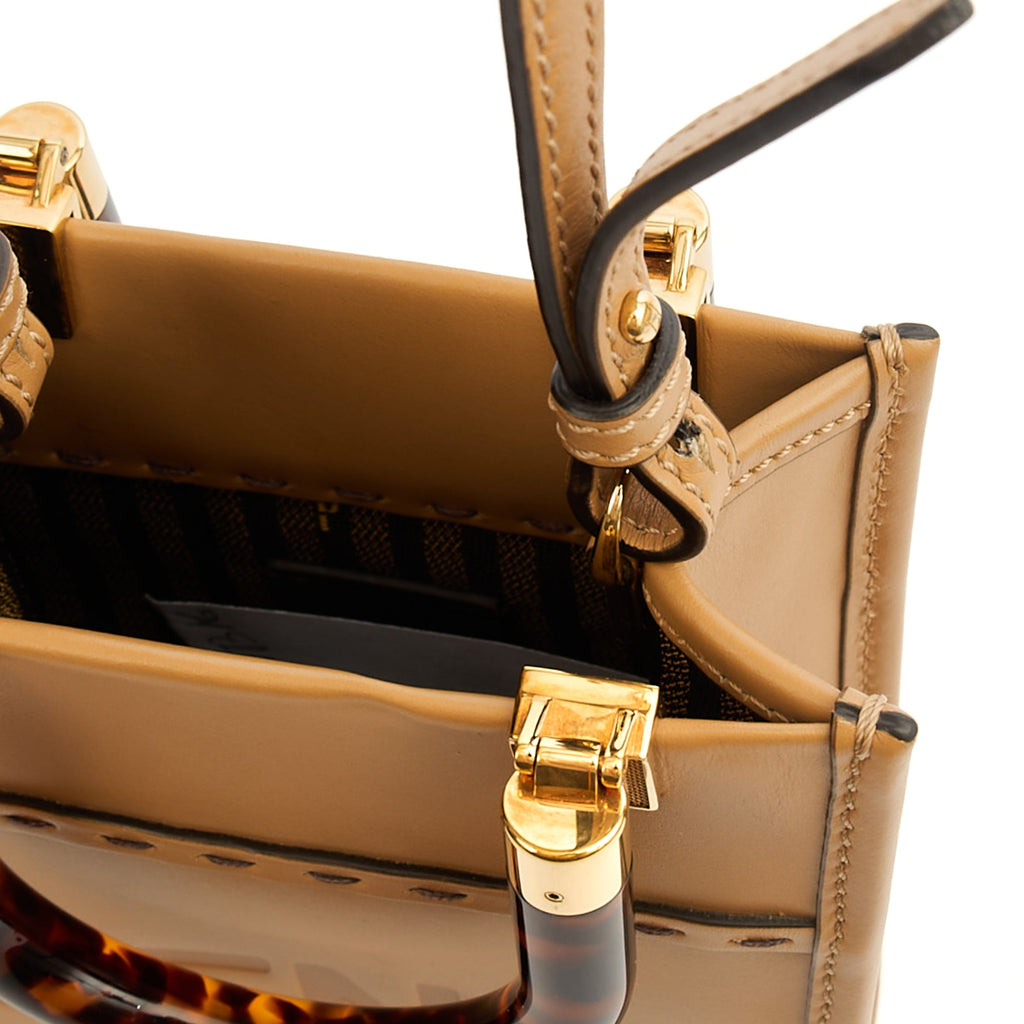 Fendi Tote Sunshine - Mini in Brown, Leather — Detail View