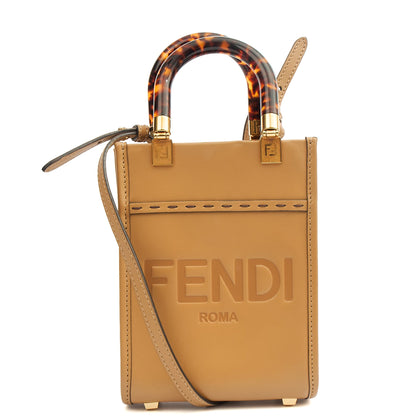 Fendi Tote Sunshine - Mini in Brown, Leather — Front View