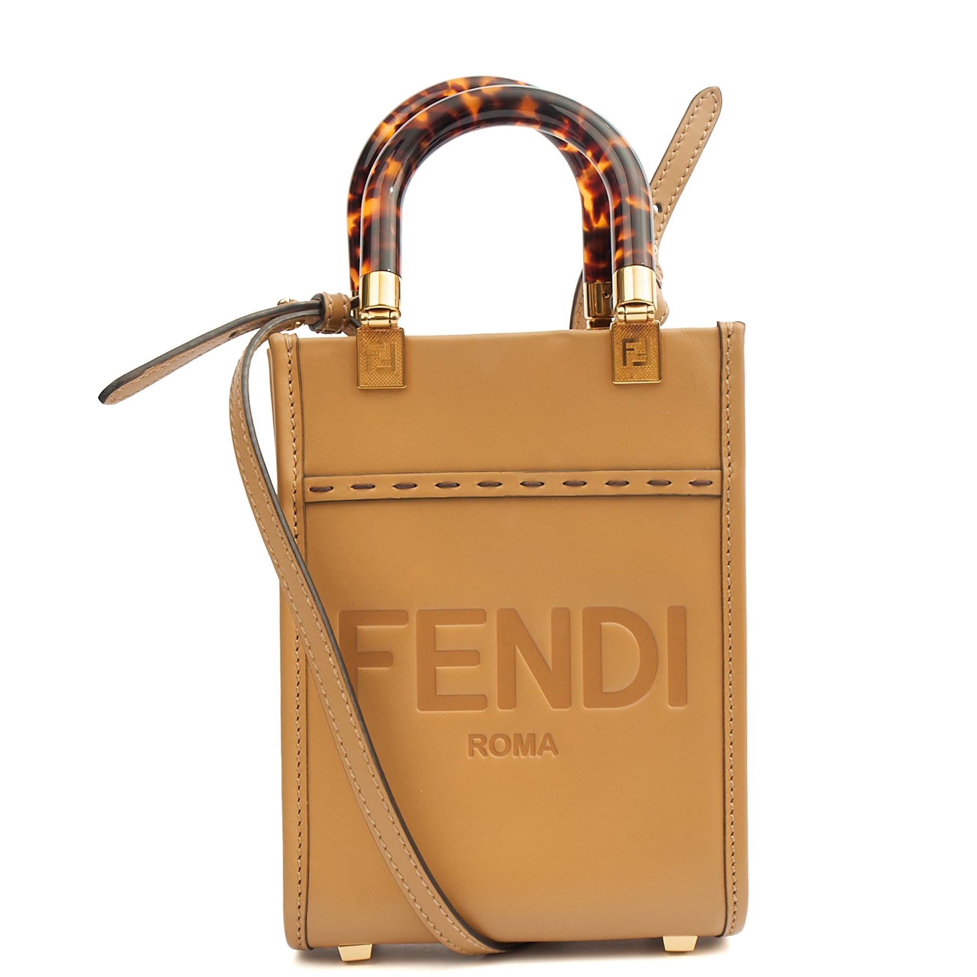 Fendi Tote Sunshine - Mini in Brown, Leather — Alternate View 7