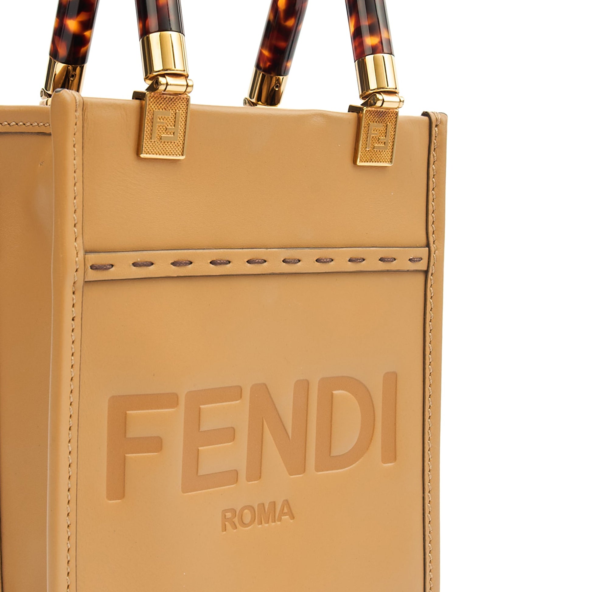 Fendi Tote Sunshine - Mini in Brown, Leather — Lifestyle View