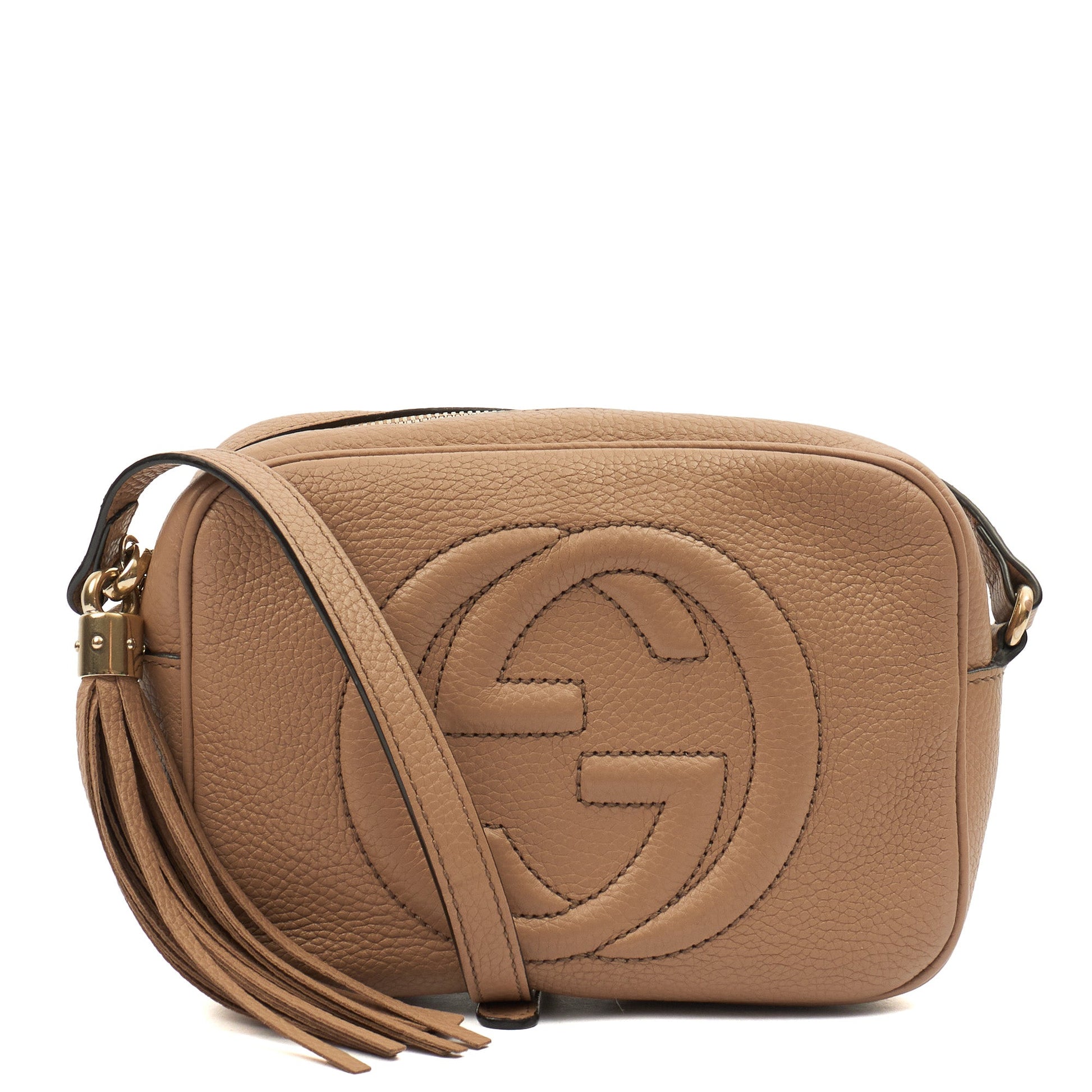 Gucci Cross Body Soho  Disco Bag - Small in Neutral, Leather — Front View