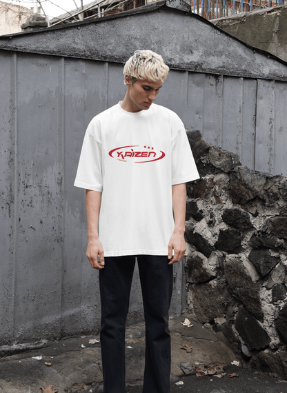 KAIZEN MARKET HI JACKER TEE WHITE — SMALL — Back View
