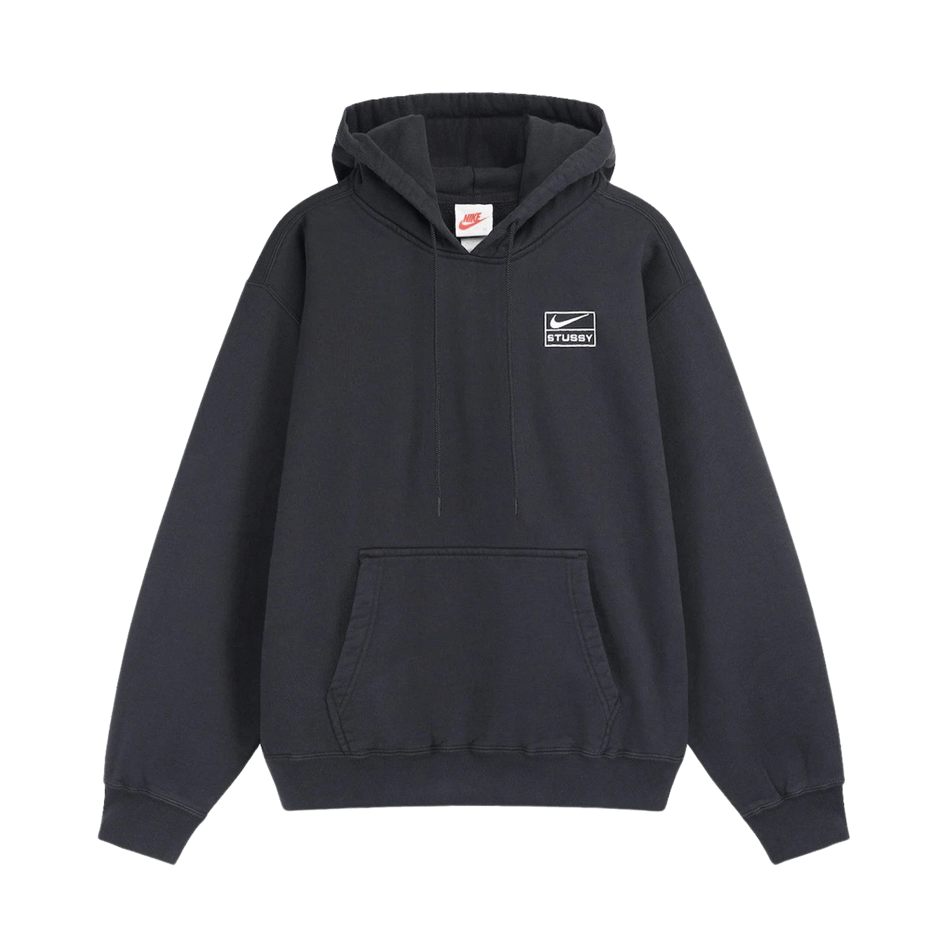 Nike x Stussy Washed Hoodie 'Black' — XXS — Front View