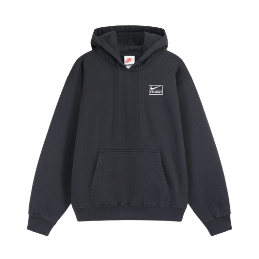 Nike x Stussy Washed Hoodie 'Black' — XXS — Front View