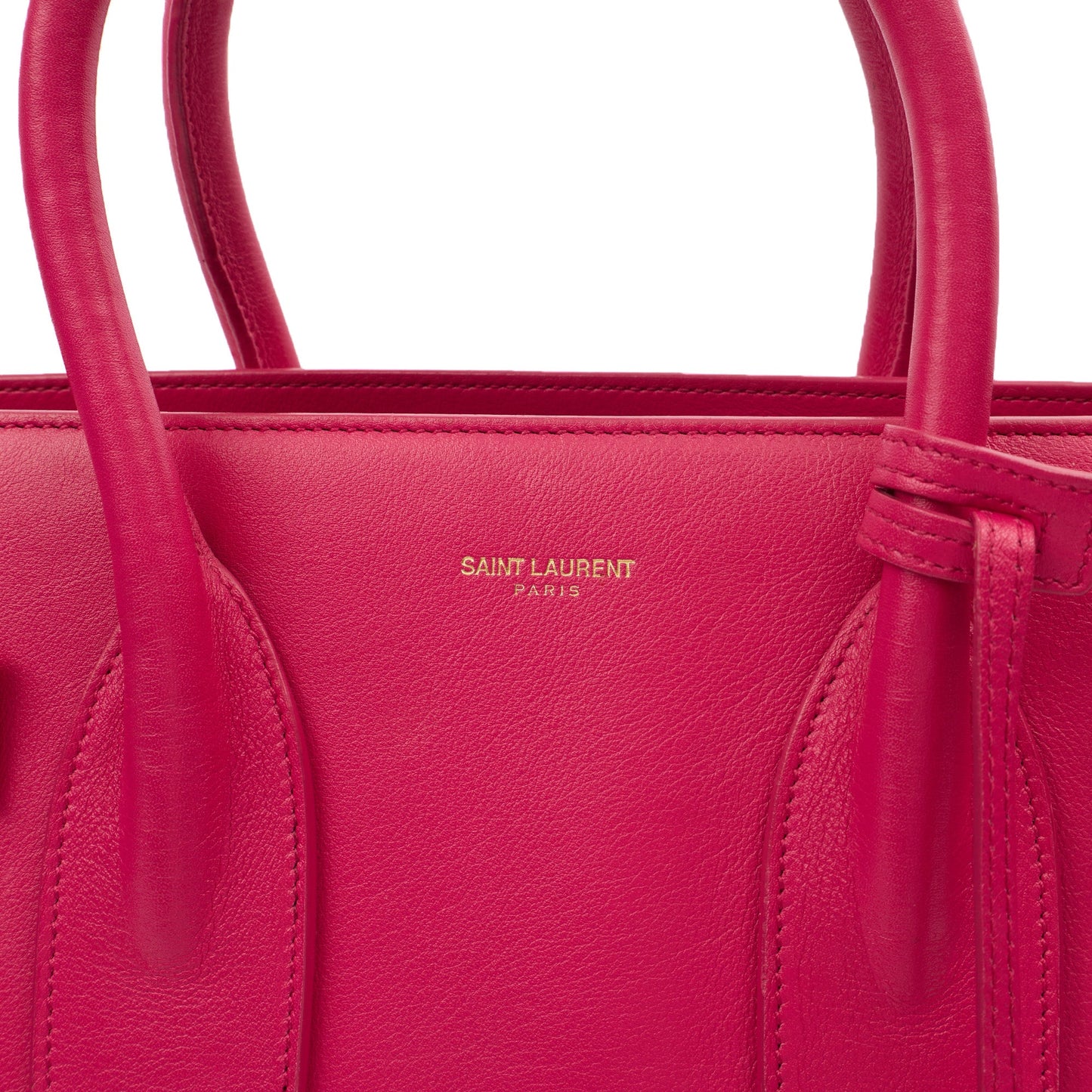 Saint Laurent Tote Sac de Jour in Pink, Calfskin Leather — Lifestyle View