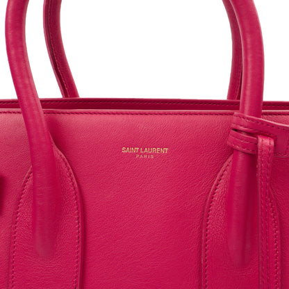 Saint Laurent Tote Sac de Jour in Pink, Calfskin Leather — Lifestyle View