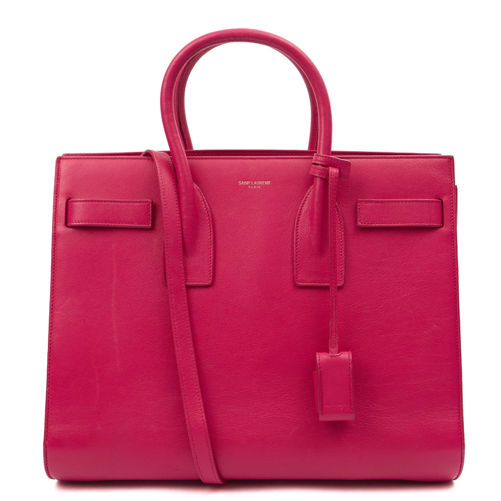 Saint Laurent Tote Sac de Jour in Pink, Calfskin Leather — Front View