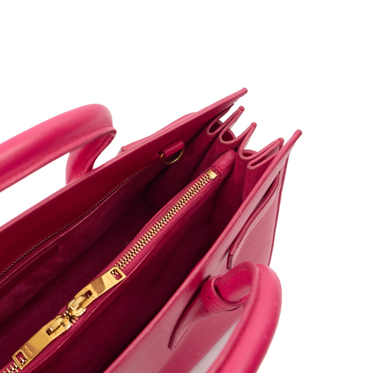 Saint Laurent Tote Sac de Jour in Pink, Calfskin Leather — Detail View