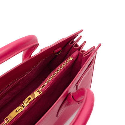 Saint Laurent Tote Sac de Jour in Pink, Calfskin Leather — Detail View