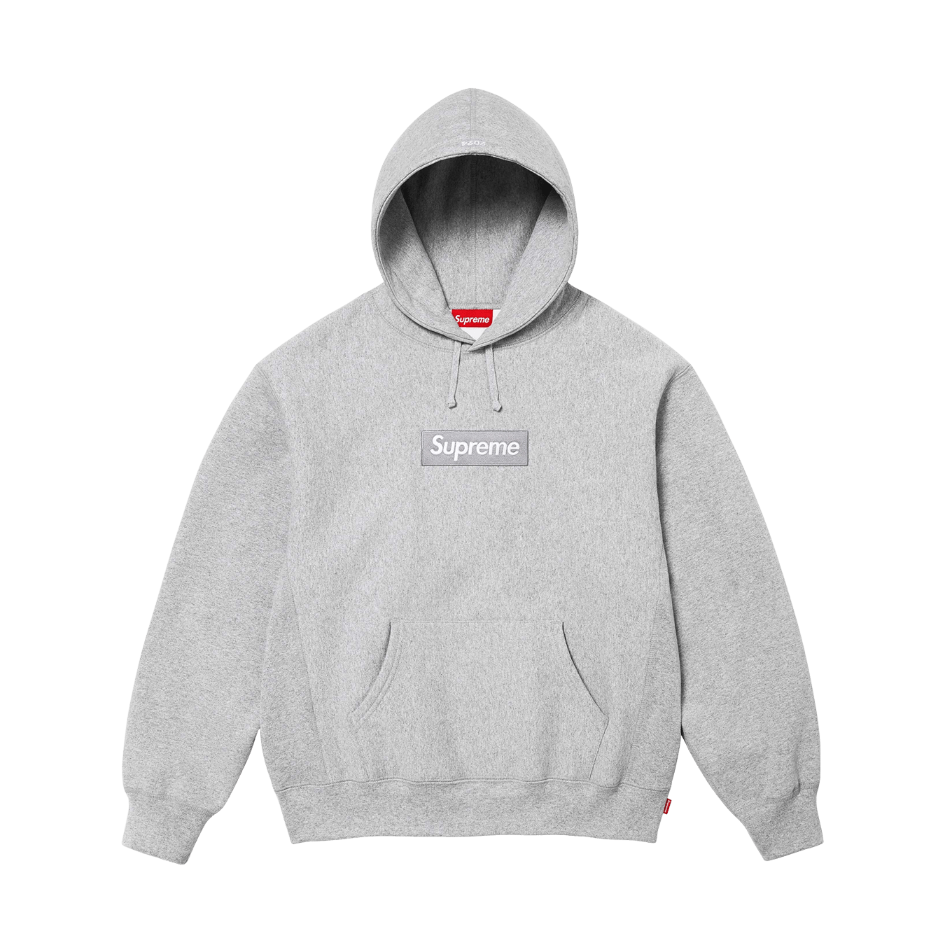 Supreme Box Logo Hoodie FW24 'Heather Grey' — XXS — Front View