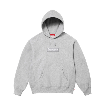 Supreme Box Logo Hoodie FW24 'Heather Grey' — XXS — Front View