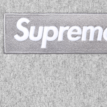 Supreme Box Logo Hoodie FW24 'Heather Grey' — XXS — Side View