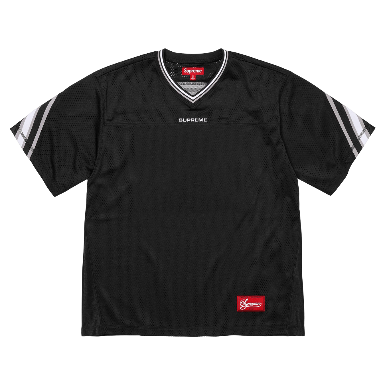 Supreme Jacquard Rib Football Jersey 'Black' — XXS — Front View