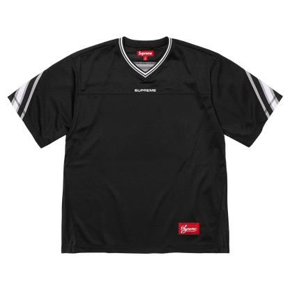 Supreme Jacquard Rib Football Jersey 'Black' — XXS — Front View