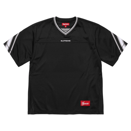 Supreme Jacquard Rib Football Jersey 'Black' — XXS — Front View