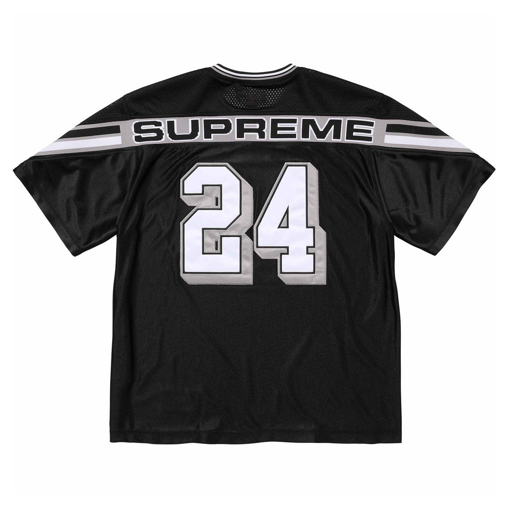 Supreme Jacquard Rib Football Jersey 'Black' — XXS — Side View