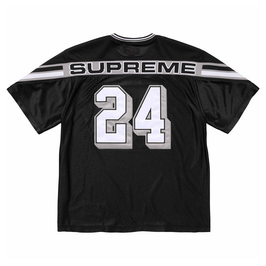 Supreme Jacquard Rib Football Jersey 'Black' — XXS — Side View