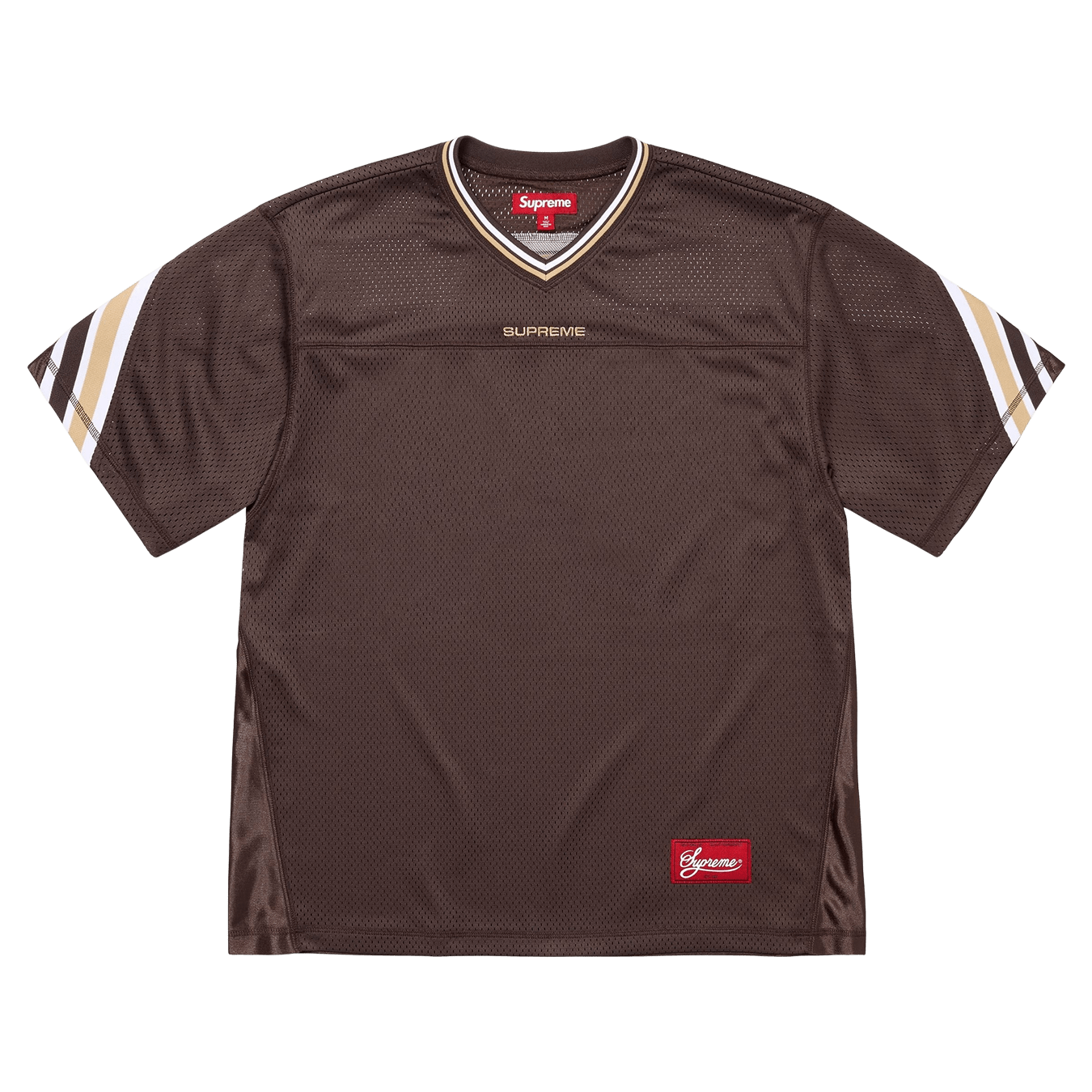 Supreme Jacquard Rib Football Jersey 'Brown' — XXS — Front View