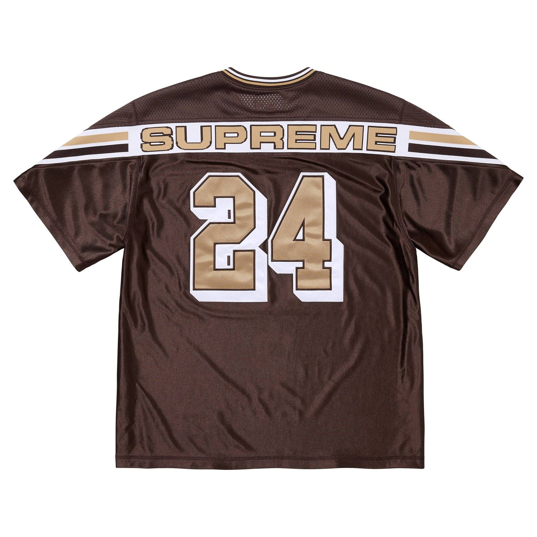 Supreme Jacquard Rib Football Jersey 'Brown' — XXS — Side View
