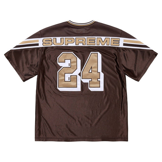 Supreme Jacquard Rib Football Jersey 'Brown' — XXS — Side View