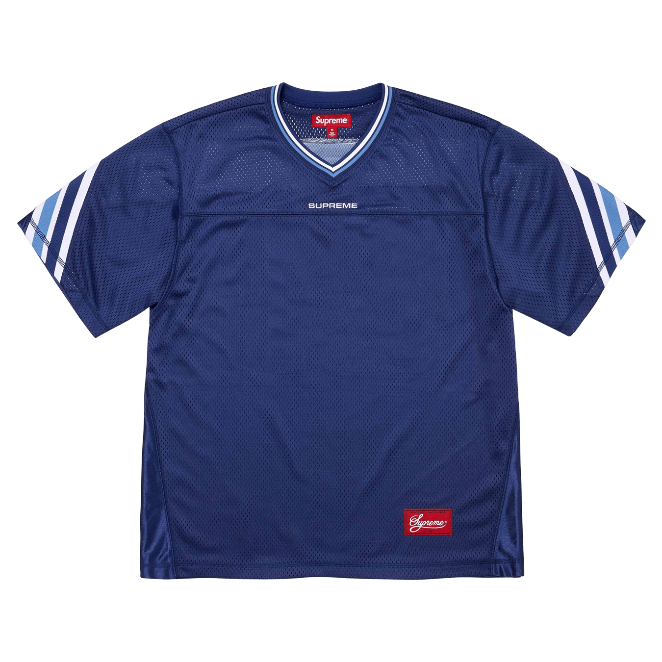 Supreme Jacquard Rib Football Jersey 'Navy' — XXS — Front View