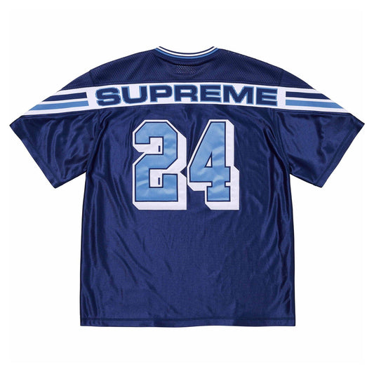 Supreme Jacquard Rib Football Jersey 'Navy' — XXS — Side View