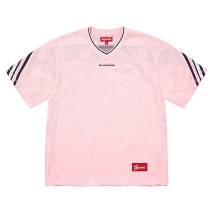 Supreme Jacquard Rib Football Jersey 'Pink' — XXS — Front View