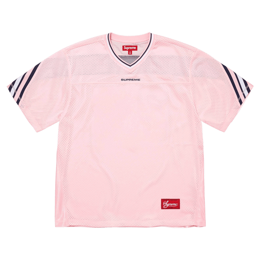 Supreme Jacquard Rib Football Jersey 'Pink' — XXS — Front View