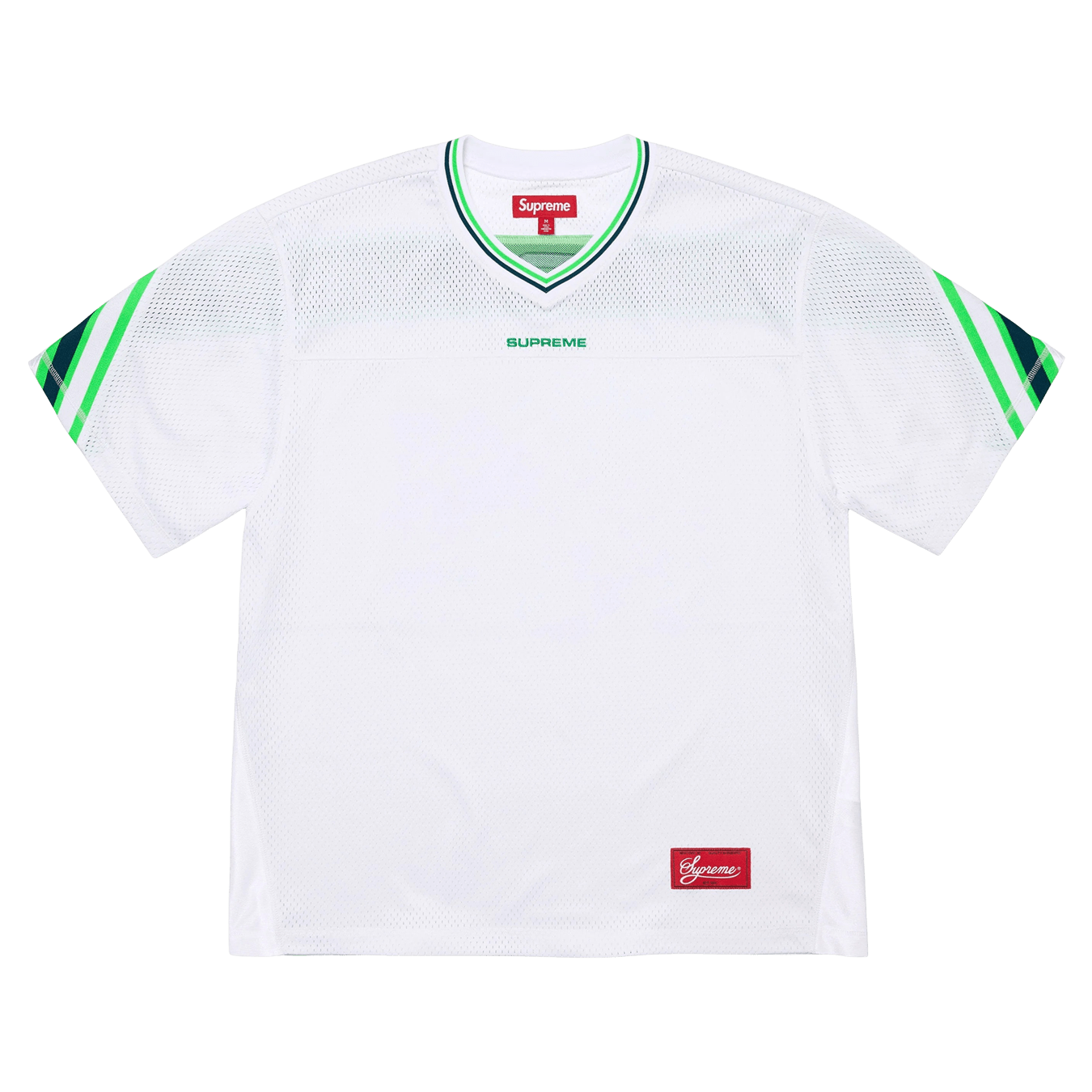 Supreme Jacquard Rib Football Jersey 'White' — XXS — Front View