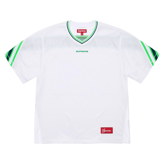 Supreme Jacquard Rib Football Jersey 'White' — XXS — Front View