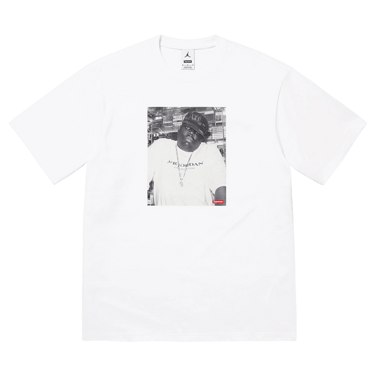Supreme x Jordan Biggie Tee 'White' — XXS — Front View