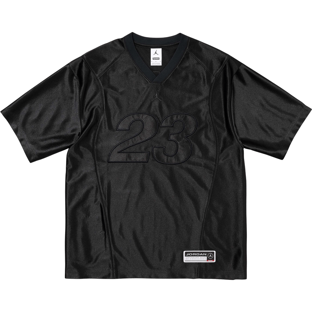 Supreme x Jordan Warm Up Jersey 'Black' — XXS — Front View