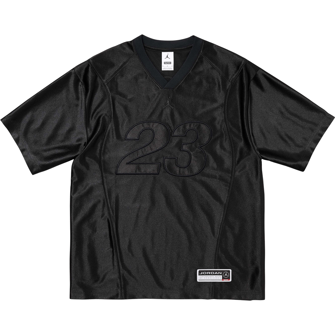 Supreme x Jordan Warm Up Jersey 'Black' — XXS — Front View