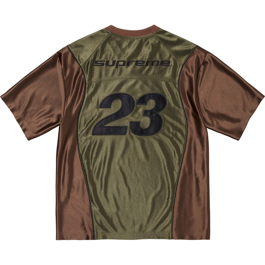 Supreme x Jordan Warm Up Jersey 'Olive/Brown' — XXS — Side View