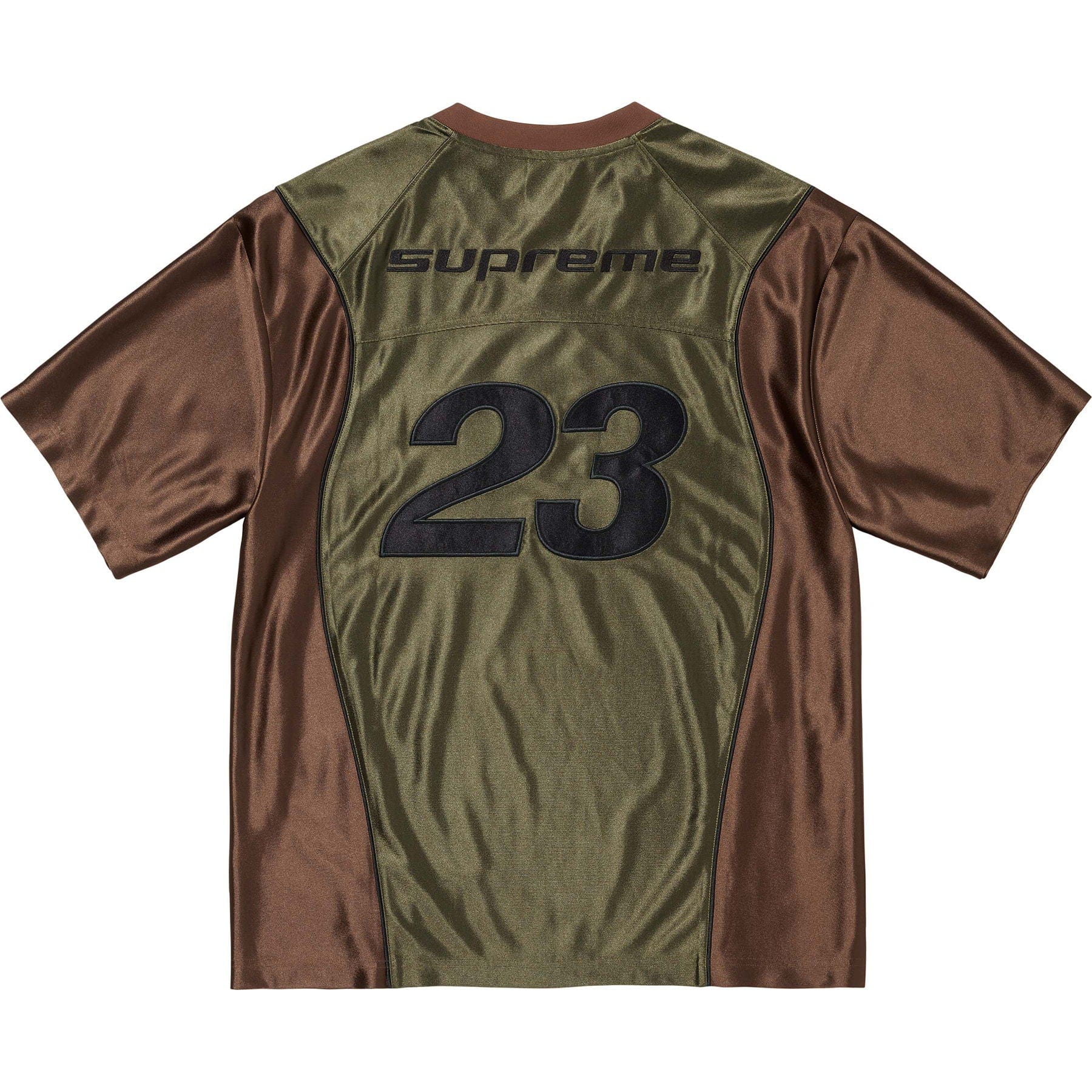 Supreme x Jordan Warm Up Jersey 'Olive/Brown' — XXS — Side View