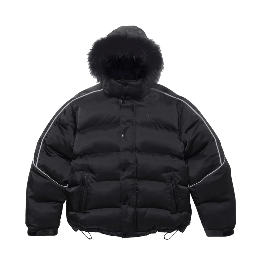 Supreme x Jordan Puffer Jacket 'Black' — XXS — Front View