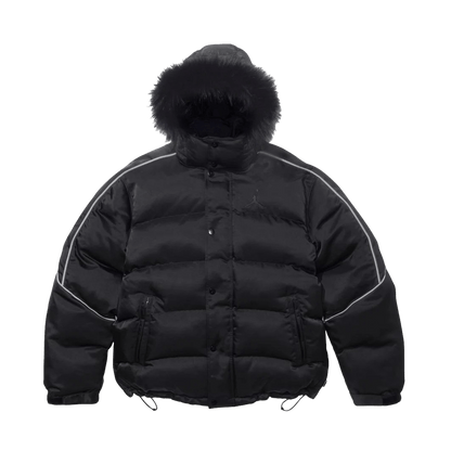 Supreme x Jordan Puffer Jacket 'Black' — XXS — Front View