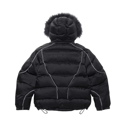 Supreme x Jordan Puffer Jacket 'Black' — XXS — Back View