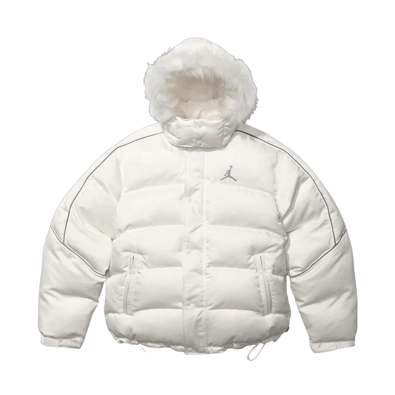 Supreme x Jordan Puffer Jacket 'White' — XXS — Front View