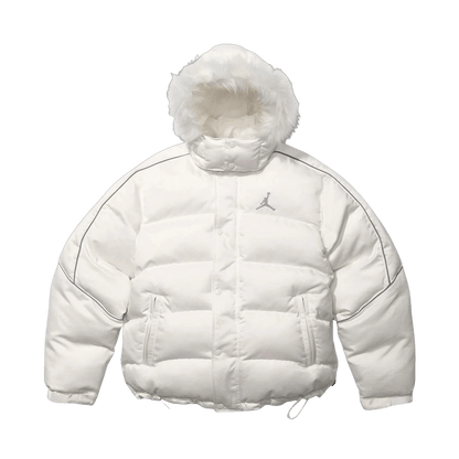 Supreme x Jordan Puffer Jacket 'White' — XXS — Front View