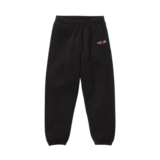 Supreme x Jordan Sweatpants 'Black' — XXS — Front View