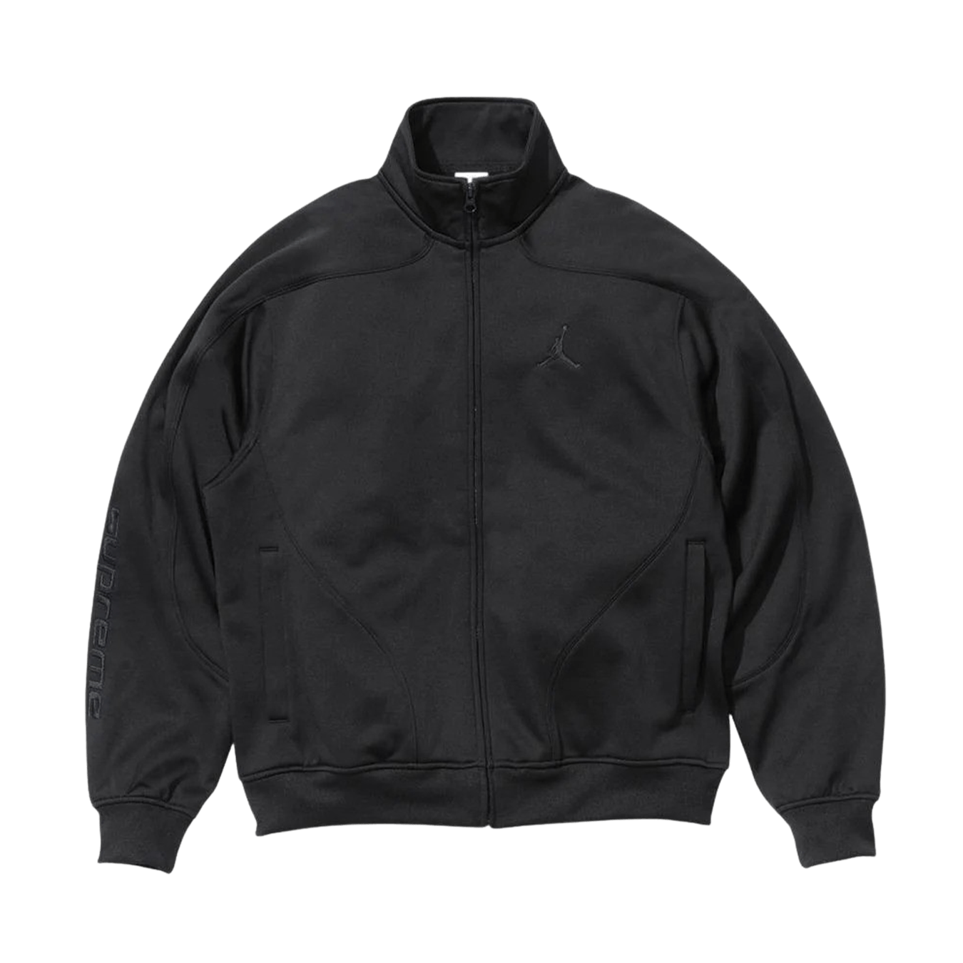 Supreme x Jordan Track Jacket 'Black' — XXS — Front View