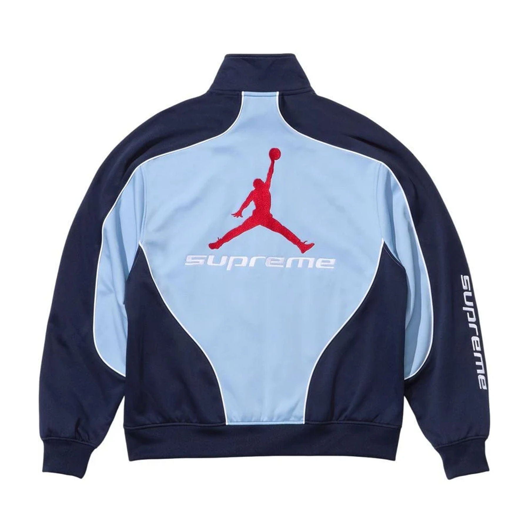 Supreme x Jordan Track Jacket 'Light Blue/Navy' — XXS — Side View