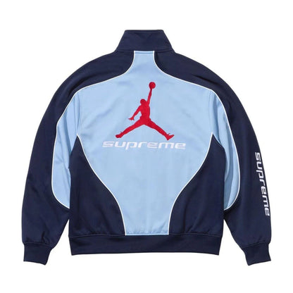 Supreme x Jordan Track Jacket 'Light Blue/Navy' — XXS — Side View