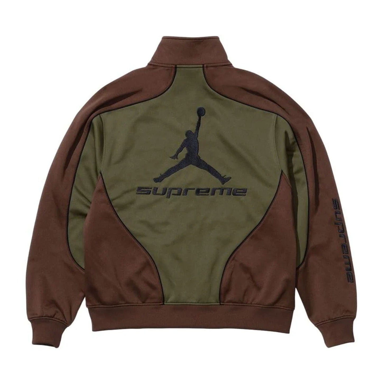 Supreme x Jordan Track Jacket 'Brown/Olive' — XXS — Side View