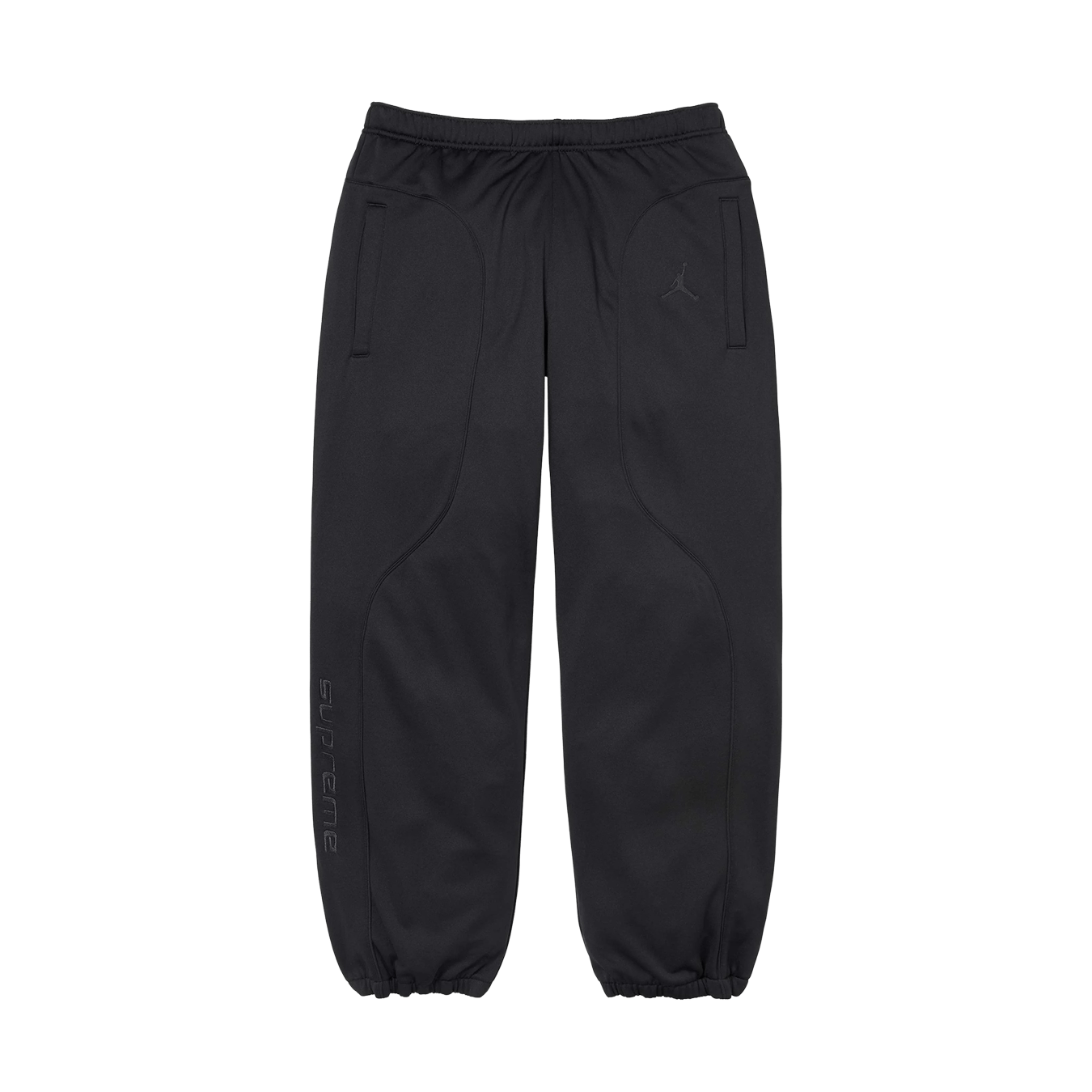 Supreme x Jordan Track Pants 'Black' — XXS — Front View
