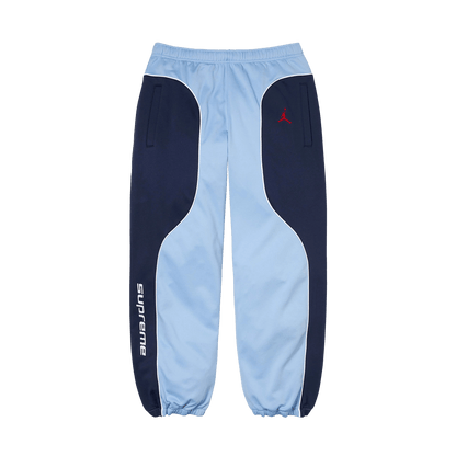 Supreme x Jordan Track Pants 'Light Blue/Navy' — XXS — Front View